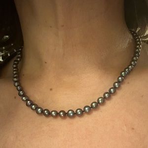 Black freshwater Pearl strand 17”